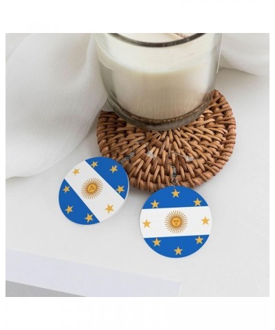 2022 World Football Teams National Flag Women Round Leather Earrings Soccer Dangle Earrings for Girls National Soccer Team Fa...