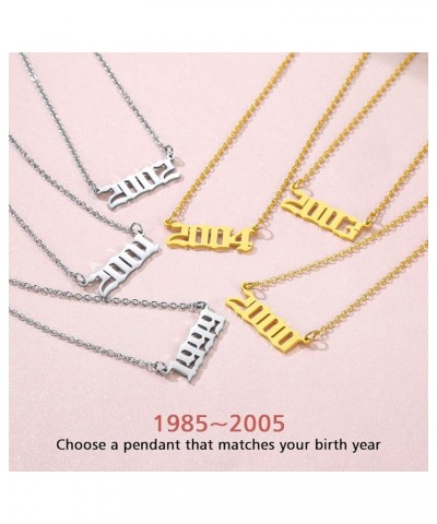 Dainty Angel Number/Birth Year Necklace for Women 000 111 to 999 1985 to 2005 Stainless Steel/18K Gold Plated Custom Number P...