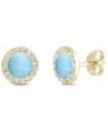 .925 Sterling Silver Natural Larimar Round Halo Stud Earrings Colors Available Yellow Gold Plated Larimar $13.97 Earrings