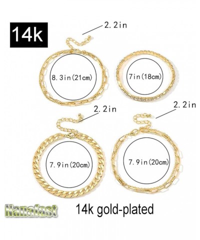 4-6PCS Ankle Bracelets Set for Women Gold Boho Beach Anklet Chain Adjustable Foot Jewelry for Girls Extremely Simple Style 14...