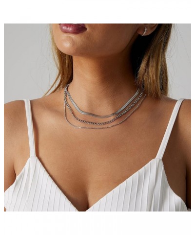 Layered Necklaces for Women Silver Plated Dainty Snake Twist Rope Delicate Layered Necklace Different Length Choker Necklaces...