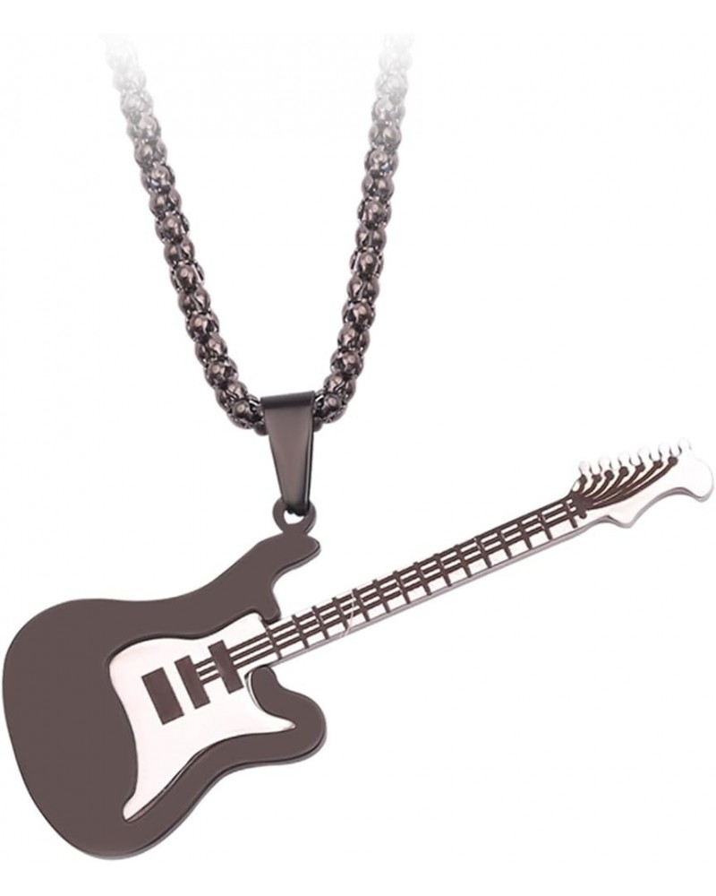 Punk Guitar Pendant Necklace Choker Hip Hop Clavicle Chain Jewelry Fashion Instrument Necklace for Musician Lover Black $4.67...