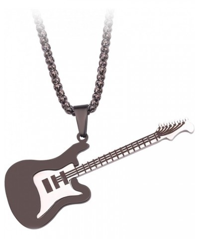 Punk Guitar Pendant Necklace Choker Hip Hop Clavicle Chain Jewelry Fashion Instrument Necklace for Musician Lover Black $4.67...