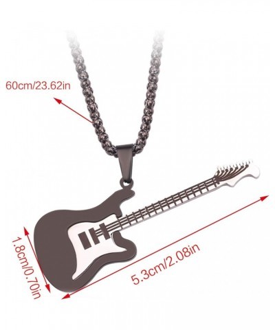 Punk Guitar Pendant Necklace Choker Hip Hop Clavicle Chain Jewelry Fashion Instrument Necklace for Musician Lover Black $4.67...