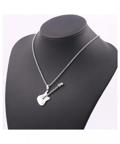 Punk Guitar Pendant Necklace Choker Hip Hop Clavicle Chain Jewelry Fashion Instrument Necklace for Musician Lover Black $4.67...