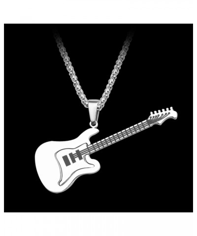 Punk Guitar Pendant Necklace Choker Hip Hop Clavicle Chain Jewelry Fashion Instrument Necklace for Musician Lover Black $4.67...