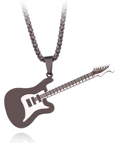 Punk Guitar Pendant Necklace Choker Hip Hop Clavicle Chain Jewelry Fashion Instrument Necklace for Musician Lover Black $4.67...