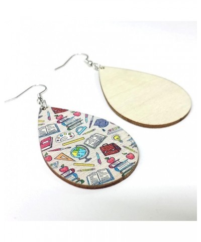 Funny Teacher Teardrop Dangle Earrings for Women and Girls Wooden Back to School Earrings Teacher Appreciation Jewelry Gifts ...