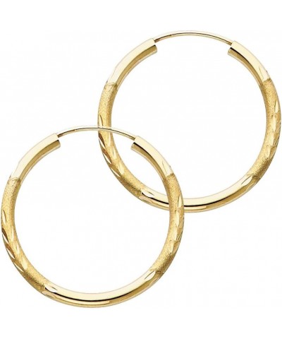 14k Yellow Gold 2mm Thickness Endless Hoop Earrings - 8 Different Size Available 25 mm $76.80 Earrings