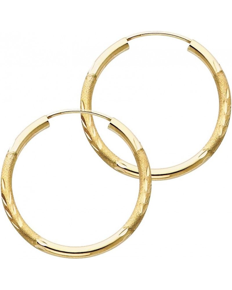 14k Yellow Gold 2mm Thickness Endless Hoop Earrings - 8 Different Size Available 25 mm $76.80 Earrings