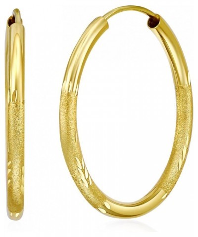 14k Yellow Gold 2mm Thickness Endless Hoop Earrings - 8 Different Size Available 25 mm $76.80 Earrings