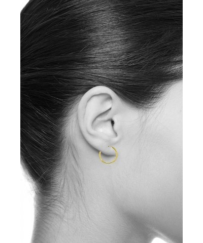 14k Yellow Gold 2mm Thickness Endless Hoop Earrings - 8 Different Size Available 25 mm $76.80 Earrings