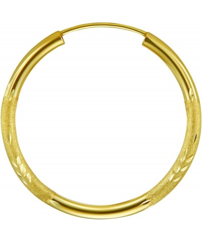 14k Yellow Gold 2mm Thickness Endless Hoop Earrings - 8 Different Size Available 25 mm $76.80 Earrings