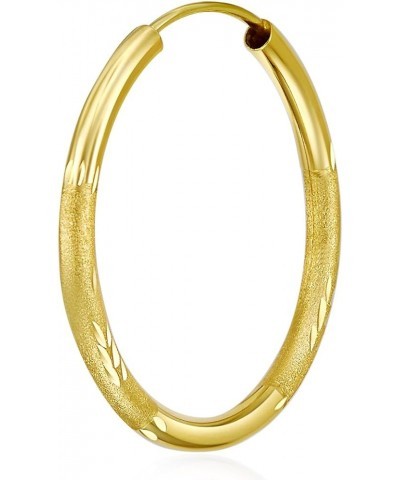 14k Yellow Gold 2mm Thickness Endless Hoop Earrings - 8 Different Size Available 25 mm $76.80 Earrings