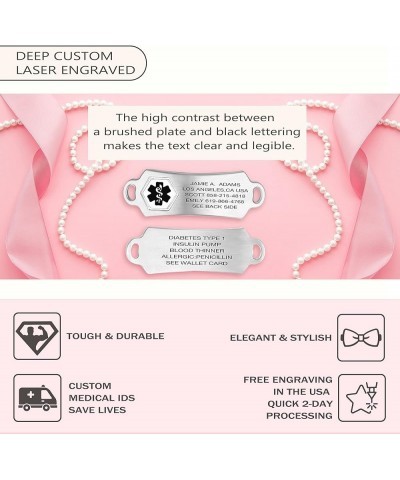 Custom Engraved Medical Alert Bracelets for Women/Men, Stainless Steel Medical Bracelet, Medical ID Bracelet w/Free Engraving...