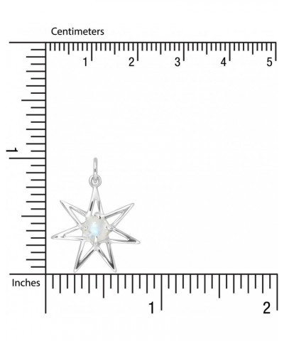 WithLoveSilver 925 Sterling Silver Morning Fairy Star Moon Natural Moonstone Pendant $19.13 Pendants