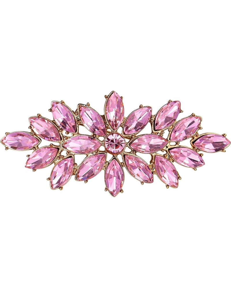 Elegant Wedding Corsage Jewelry Marquise Crystal Booming Flower Brooch Pin for Women Pink Gold-Tone 1.6 Inches $12.09 Brooche...