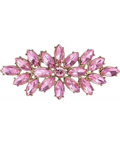 Elegant Wedding Corsage Jewelry Marquise Crystal Booming Flower Brooch Pin for Women Pink Gold-Tone 1.6 Inches $12.09 Brooche...