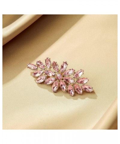 Elegant Wedding Corsage Jewelry Marquise Crystal Booming Flower Brooch Pin for Women Pink Gold-Tone 1.6 Inches $12.09 Brooche...