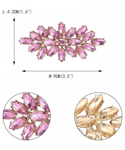 Elegant Wedding Corsage Jewelry Marquise Crystal Booming Flower Brooch Pin for Women Pink Gold-Tone 1.6 Inches $12.09 Brooche...