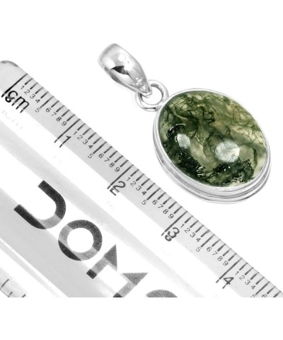 925 Sterling Silver Handmade Pendant for Women 12x16 Oval Gemstone Fashion Jewelry for Gift (99541_P) Moss Agate $23.09 Pendants