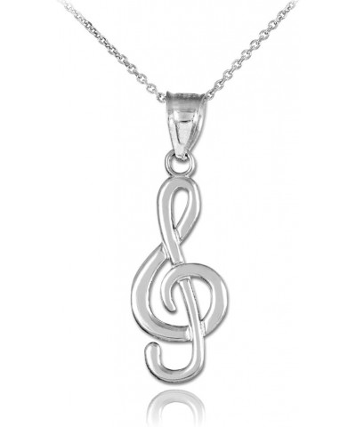 925 Sterling Silver Treble Clef Pendant Necklace with Rolo Chain and Pendant only Pendant + 18" Chain $15.30 Necklaces