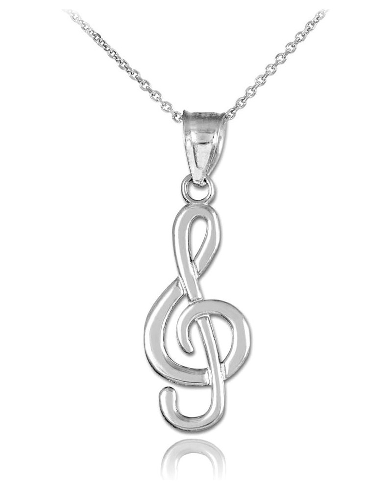 925 Sterling Silver Treble Clef Pendant Necklace with Rolo Chain and Pendant only Pendant + 18" Chain $15.30 Necklaces