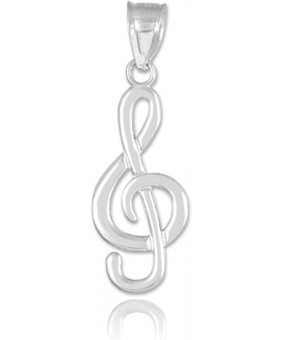 925 Sterling Silver Treble Clef Pendant Necklace with Rolo Chain and Pendant only Pendant + 18" Chain $15.30 Necklaces