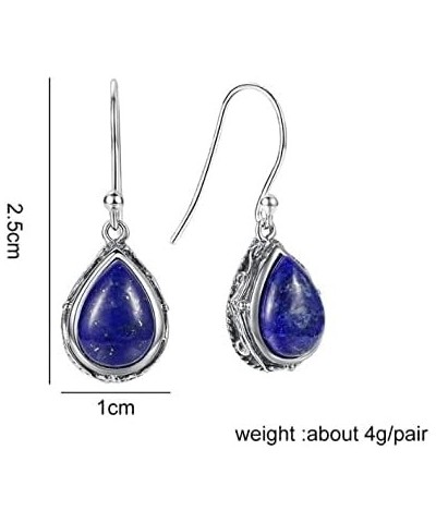 Stone Ear Ornament Trendy Natural Lapis Lazuli Jewelry Water Drop for Women Wedding Engagement Jewelry Woman (Color : 27) 9 $...