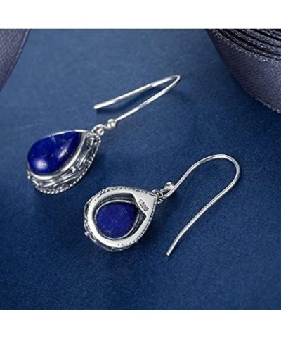 Stone Ear Ornament Trendy Natural Lapis Lazuli Jewelry Water Drop for Women Wedding Engagement Jewelry Woman (Color : 27) 9 $...