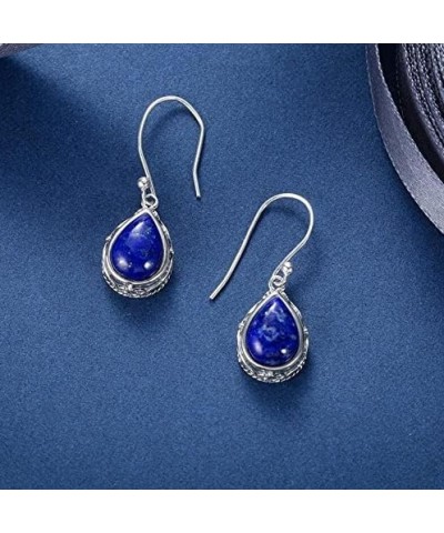 Stone Ear Ornament Trendy Natural Lapis Lazuli Jewelry Water Drop for Women Wedding Engagement Jewelry Woman (Color : 27) 9 $...