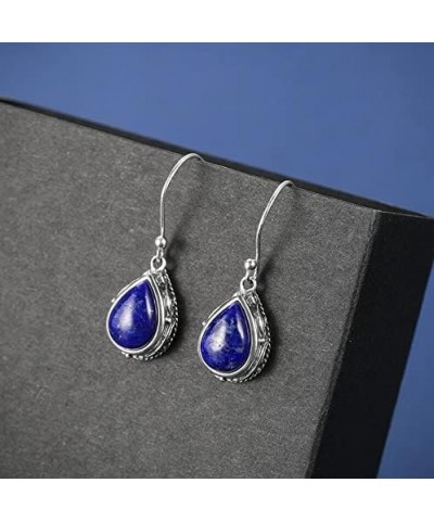 Stone Ear Ornament Trendy Natural Lapis Lazuli Jewelry Water Drop for Women Wedding Engagement Jewelry Woman (Color : 27) 9 $...