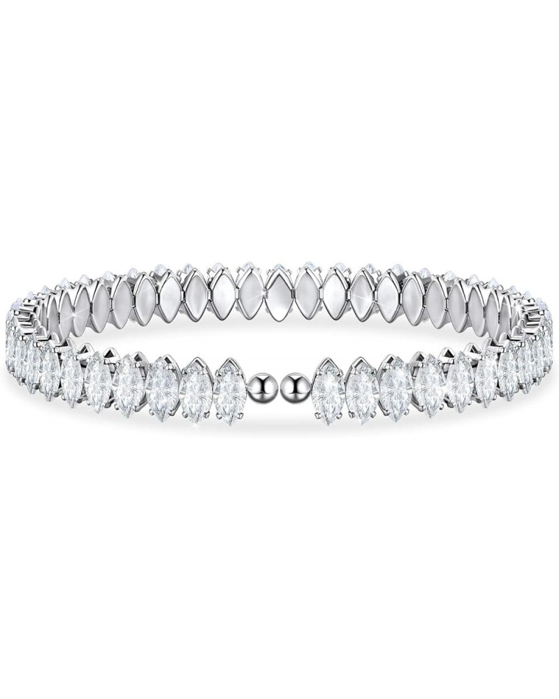 Cubic Zirconia Adjustable Cuff Bracelet for Women Men, White Gold Plated CZ Bracelet and Anklets Chain flashion $8.87 Bracelets