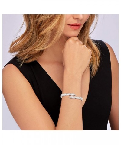 Cubic Zirconia Adjustable Cuff Bracelet for Women Men, White Gold Plated CZ Bracelet and Anklets Chain flashion $8.87 Bracelets