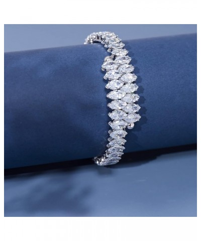 Cubic Zirconia Adjustable Cuff Bracelet for Women Men, White Gold Plated CZ Bracelet and Anklets Chain flashion $8.87 Bracelets