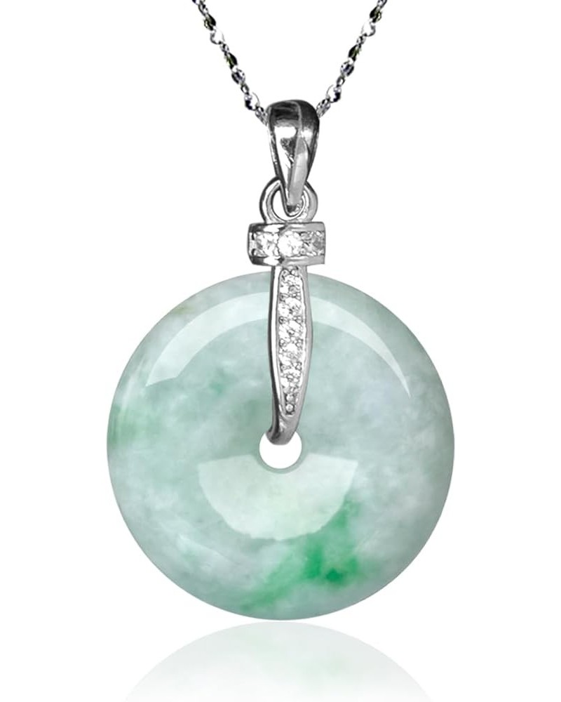 Eternal Circle Jade Necklace, Real Grade A Certified Burma Jadeite for Inner Peace 22 mm Q120 $53.98 Others