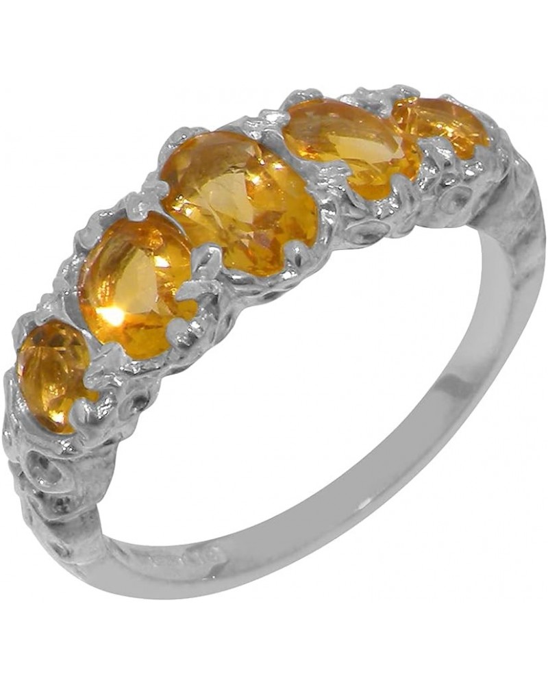 925 Sterling Silver Natural Citrine Womens Band Ring - Sizes 4 to 12 Available $50.16 Rings