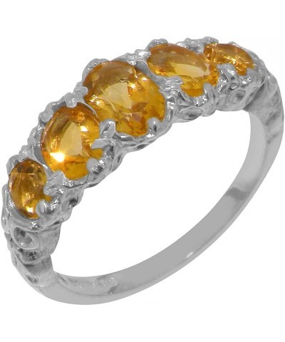 925 Sterling Silver Natural Citrine Womens Band Ring - Sizes 4 to 12 Available $50.16 Rings