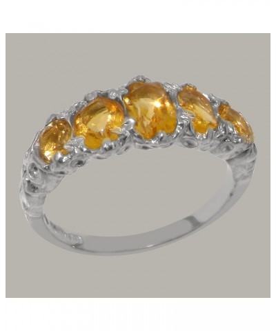 925 Sterling Silver Natural Citrine Womens Band Ring - Sizes 4 to 12 Available $50.16 Rings