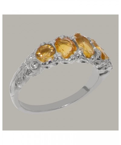 925 Sterling Silver Natural Citrine Womens Band Ring - Sizes 4 to 12 Available $50.16 Rings