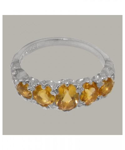 925 Sterling Silver Natural Citrine Womens Band Ring - Sizes 4 to 12 Available $50.16 Rings