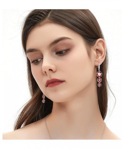 Leverback Dangle Earrings Heart-shaped Crystal Blooming Colorful Flower Drop Earrings for Women Girls Various Optional EA7885...