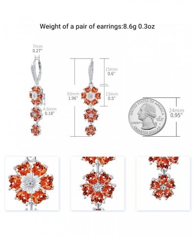 Leverback Dangle Earrings Heart-shaped Crystal Blooming Colorful Flower Drop Earrings for Women Girls Various Optional EA7885...