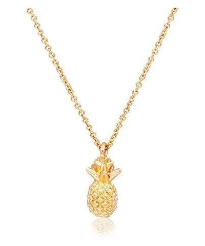 Women 16K Gold Plated Pineapple Pendant Necklace,Gold Pineapple Jewelry for Women gold pineapple $13.19 Necklaces