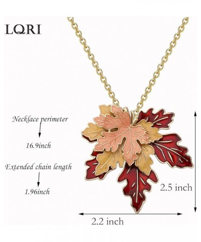 Maple Leaf Necklace Tri-Color Metal Maple Leaf Pendant Women Long Necklace Canadian Maple Leaves Clothing Accessories n-maple...