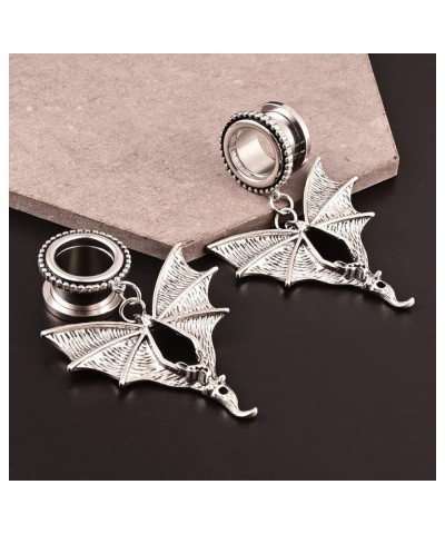 2 PCS Ear Gauges Bat Dangle Ear Plugs Hypoallergenic 316 Stainless Steel Ear Tunnels Stretcher Piercing Body Jewelry Pair Sel...