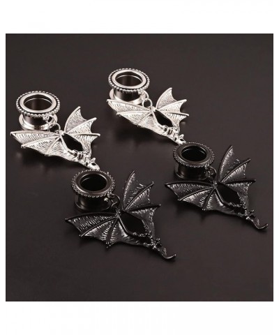 2 PCS Ear Gauges Bat Dangle Ear Plugs Hypoallergenic 316 Stainless Steel Ear Tunnels Stretcher Piercing Body Jewelry Pair Sel...