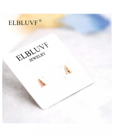 18k Rose Gold Plated Stainless-steel a Pair Initial Earrings 26 Initials Stud Earrings A $6.95 Earrings