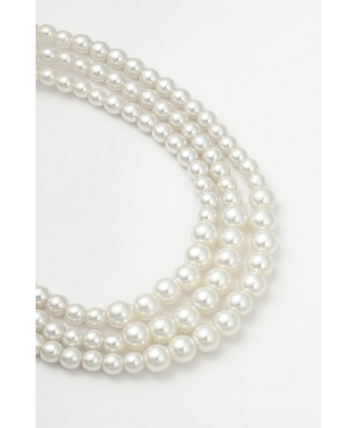 Round Imitation Pearl Necklace Vintage Multi Strands Necklace 20s Flapper Necklace for Party Pearl-6-8-10mm $11.19 Necklaces