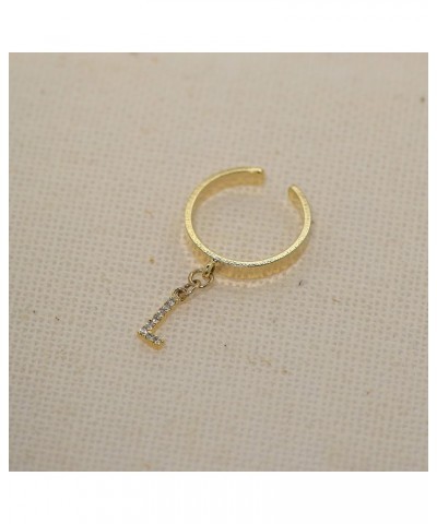 Dangle Initial Charm Adjustable Ring L Gold $8.69 Rings